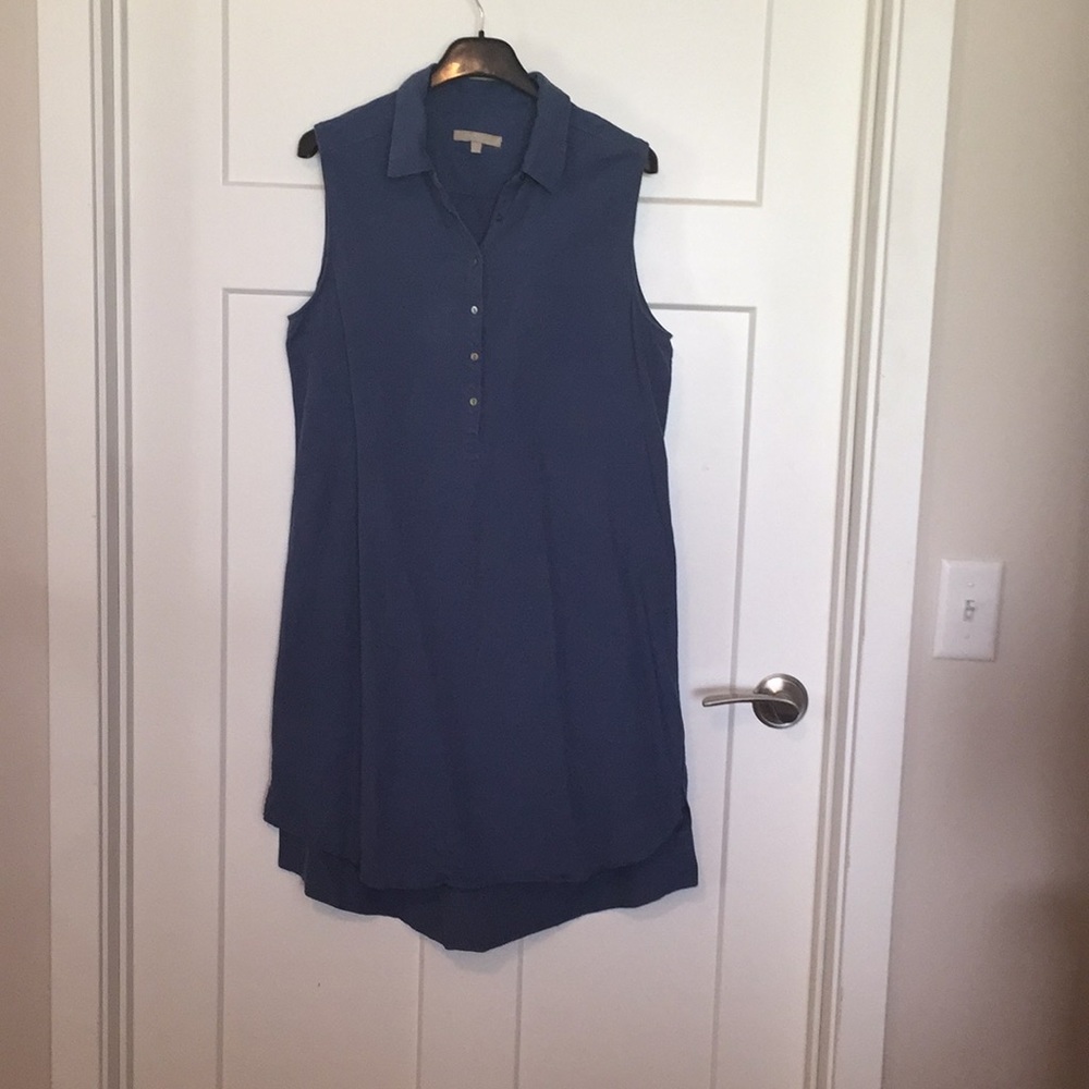 Sleeveless linen mix dress